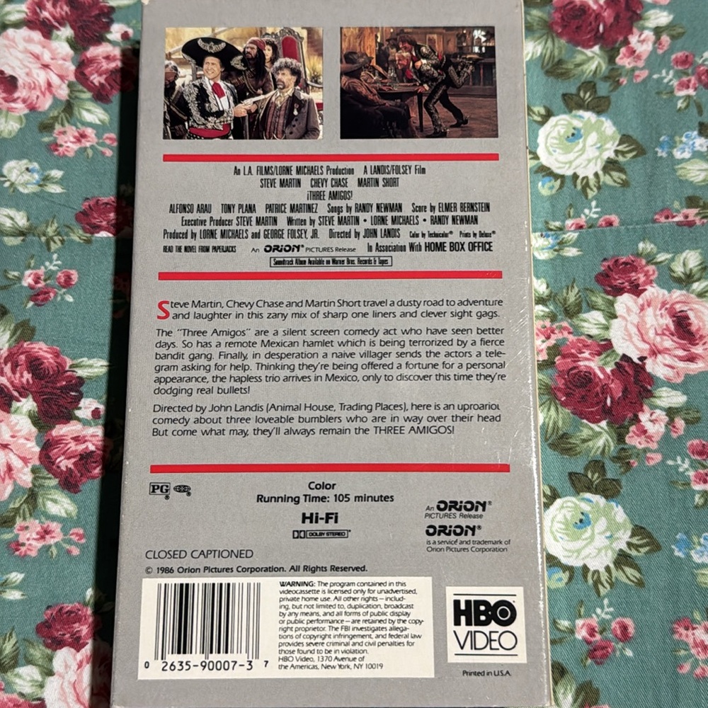 ¡Three Amigos! 📼 VHS in excellent condition. Classic comedy, HBO Video. Vintage. - Picture 2 of 4